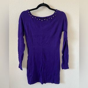 Louise Orop S/M Purple Long Sleeve Sweater Dress